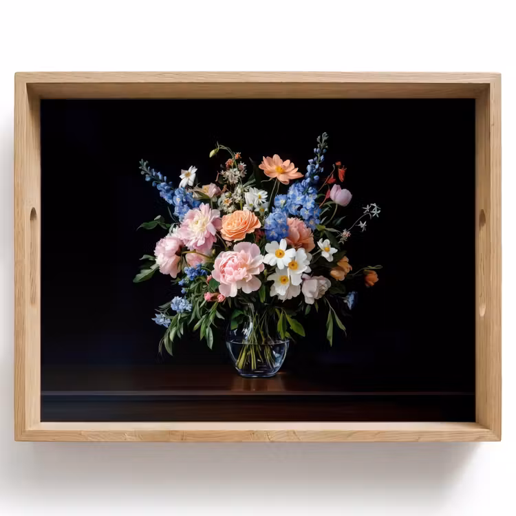 Pastel - Bloemen - Glazen - Vaas Dienblad Rechthoek middel -z3d_shopping