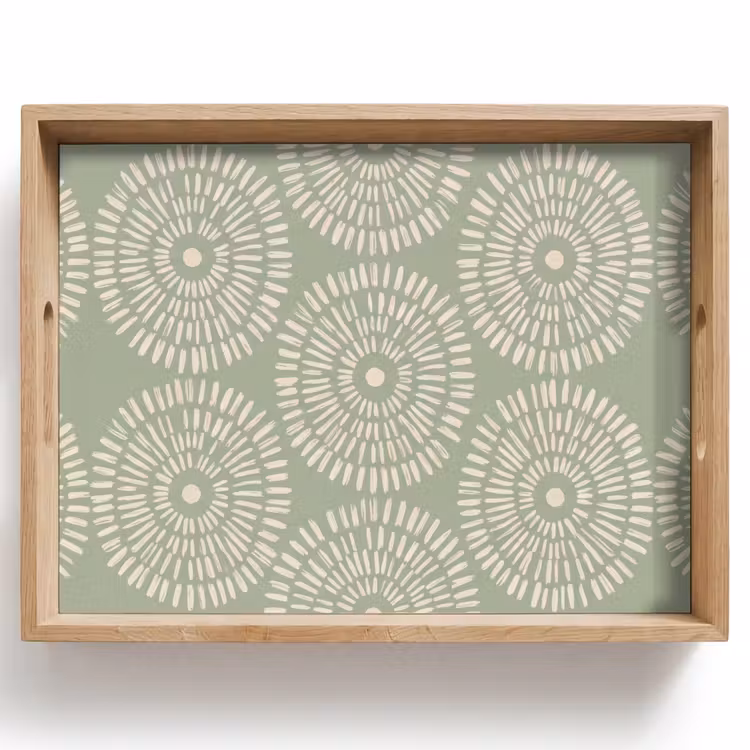 Patroon - Cirkels - Abstract - Modern - Groen Dienblad Rechthoek middel -z3d_shopping