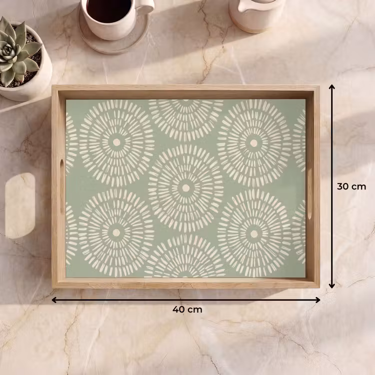 Patroon - Cirkels - Abstract - Modern - Groen Dienblad Rechthoek middel -USP_Formaat