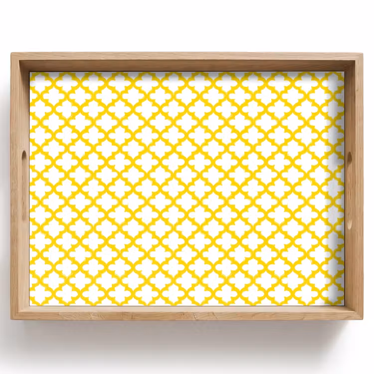 Patroon - Geometrisch - Klassiek - Geel Dienblad Rechthoek middel 911 -z3d_shopping