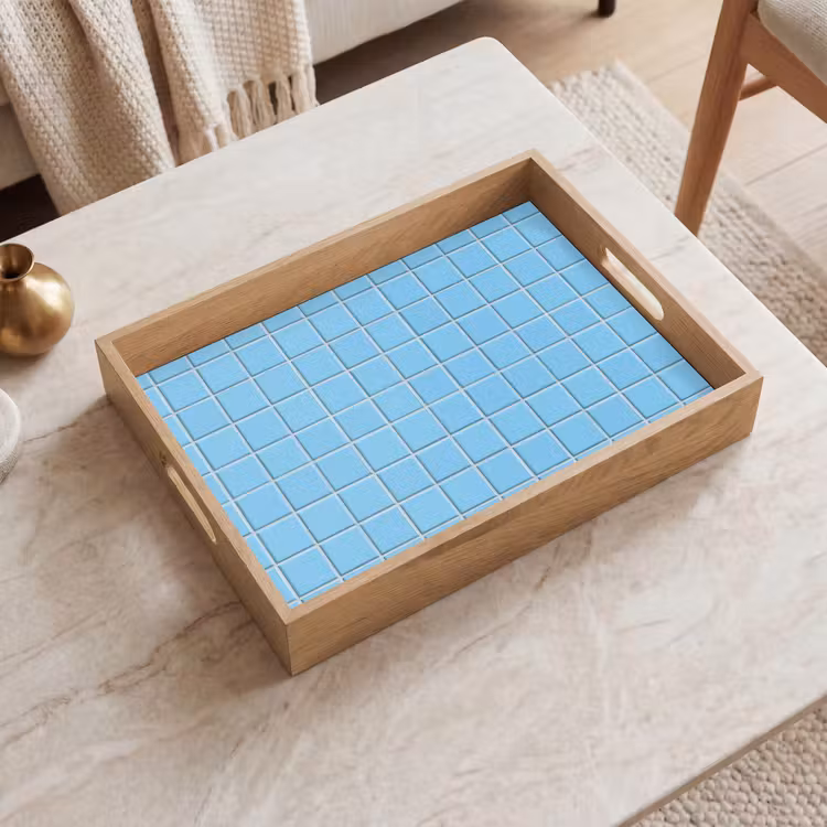 Patroon - Tegel - Pastel - Blauw Dienblad Rechthoek middel 911 -sfeer1