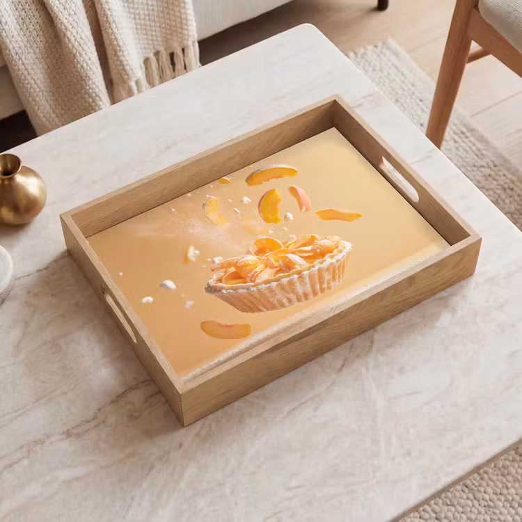 Peach - Eten - Taart - Oranje Dienblad Rechthoek middel -sfeer1