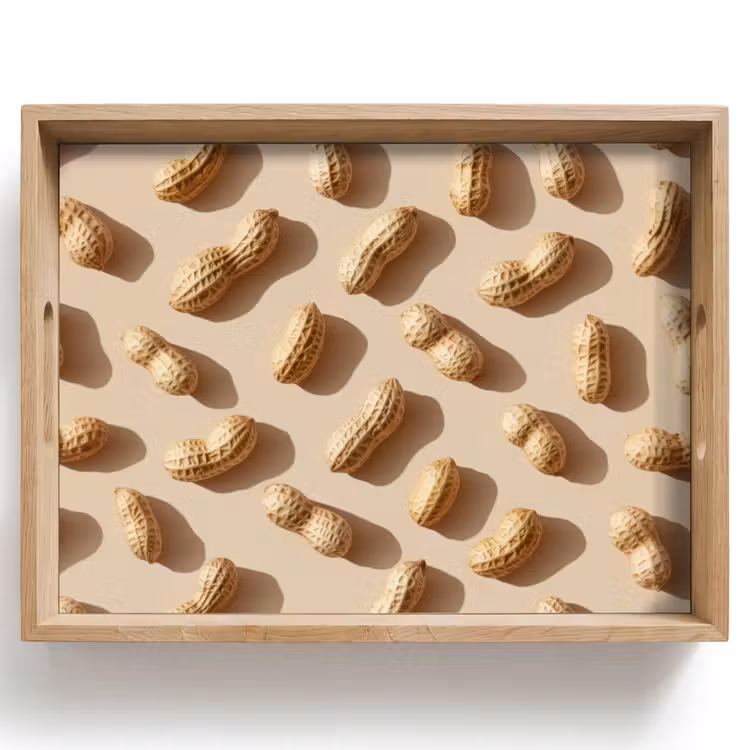 Pinda's - Patroon - Beige Dienblad Rechthoek middel -z3d_shopping