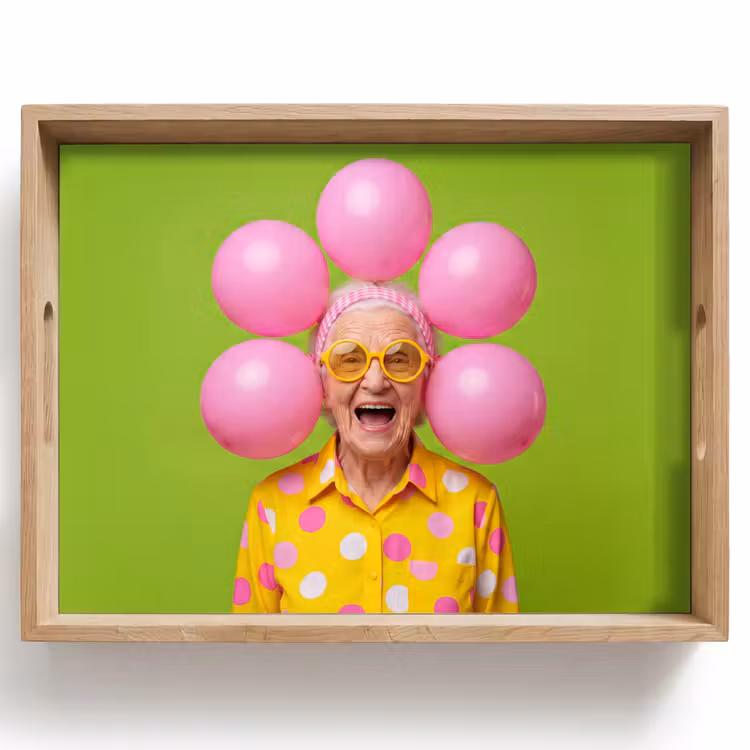 Mens - Ballonnen - Feest - Kleurrijk - Roze Dienblad Rechthoek middel -z3d_shopping