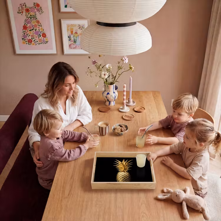 Ananas - Zwart - Goud - Luxe Dienblad Rechthoek middel -sfeer4