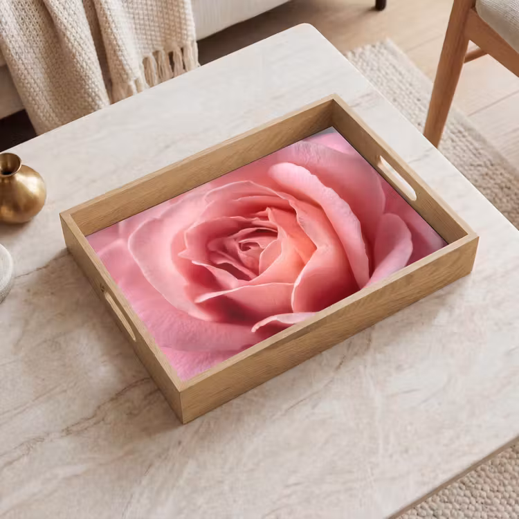 Roze - Roos - Romantisch Dienblad Rechthoek middel -sfeer1