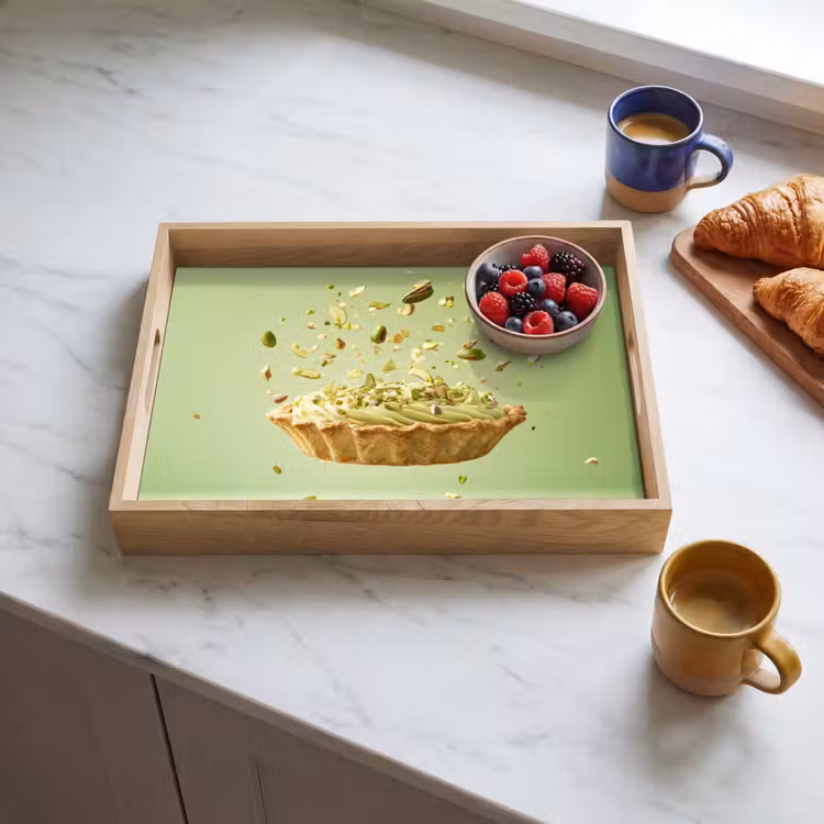 Pistache - Taart - Noten - Eten Dienblad Rechthoek middel -sfeer2