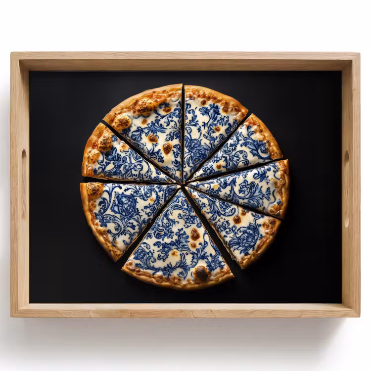 Pizza - Eten - Delftsblauw Dienblad Rechthoek middel -z3d_shopping