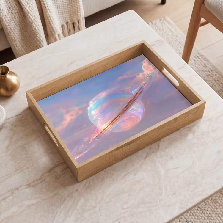 Planeet - Lucht - Wolken - Pasteltinten Dienblad Rechthoek middel -sfeer1