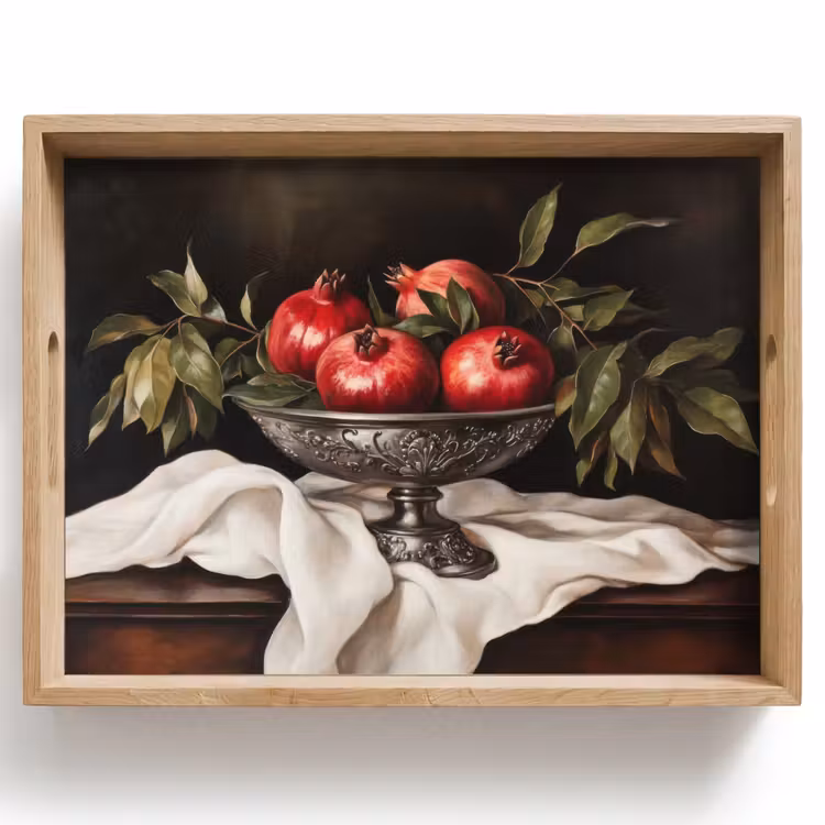 Granaatappels - Klassiek - Vintage Dienblad Rechthoek middel -z3d_shopping