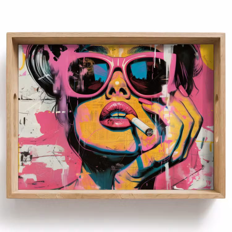 Portret - Vrouw - Abstract - Zonnebril Dienblad Rechthoek middel -z3d_shopping