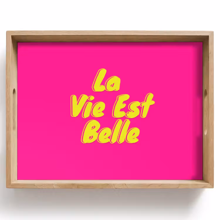 Quote - Retro - Roze Dienblad Rechthoek middel -z3d_shopping