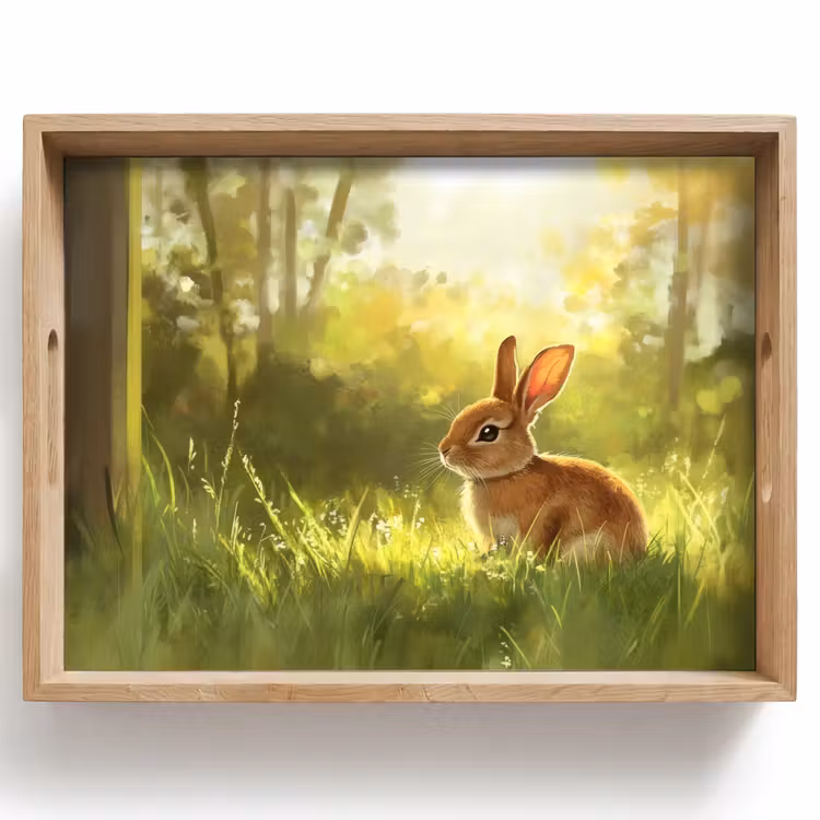 Konijn - Zonlicht - Bos Dienblad Rechthoek middel -z3d_shopping
