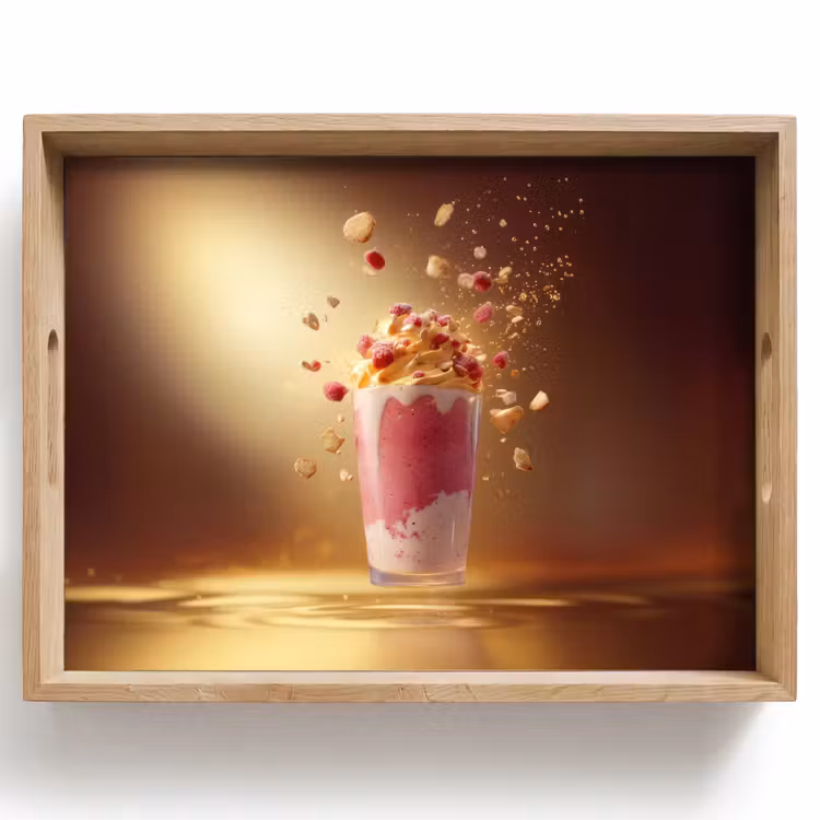 Framboos - Smoothie - Drinken - Roze Dienblad Rechthoek middel -z3d_shopping