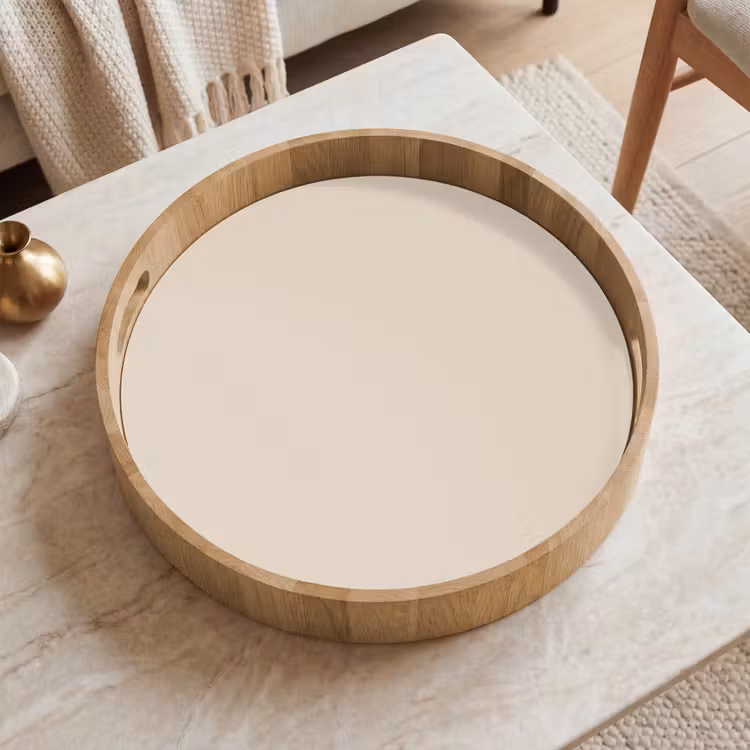 Raw - Linen - Nude Dienblad Rond middel 914 -sfeer1