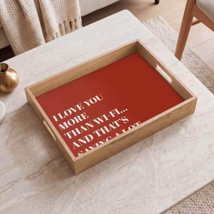 Rood - Quote - Liefde Dienblad Rechthoek middel -sfeer1
