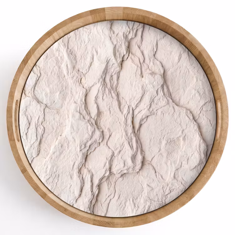 Rots - Structuur - Natuur - Beige - Abstract Dienblad Rond middel -z3d_shopping