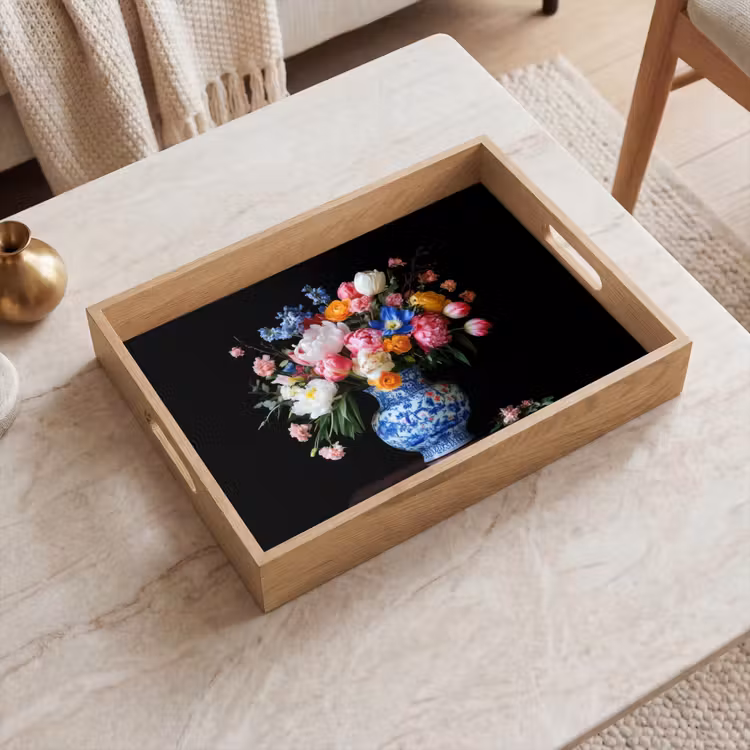 Rozen - Bloemen - Vaas - Boeket Dienblad Rechthoek middel -sfeer1