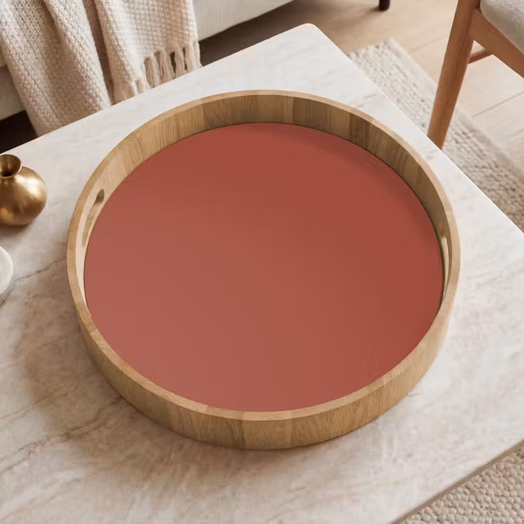 Rustic - Terracotta - Oranje Dienblad Rond middel 914 -sfeer1