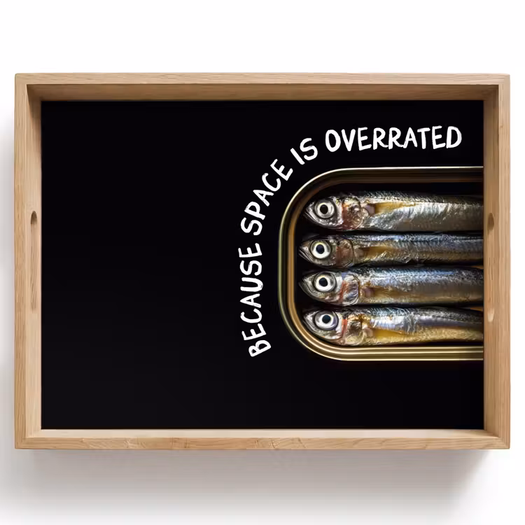 Sardines - Tekst - Vis - Blik Dienblad Rechthoek middel -z3d_shopping