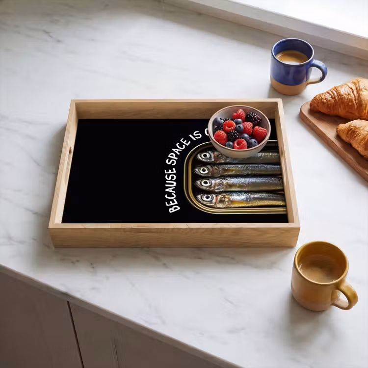 Sardines - Tekst - Vis - Blik Dienblad Rechthoek middel -sfeer2