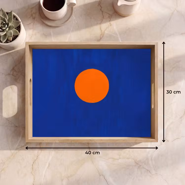 Vorm - Rond - Minimalistisch - Blauw Dienblad Rechthoek middel -USP_Formaat