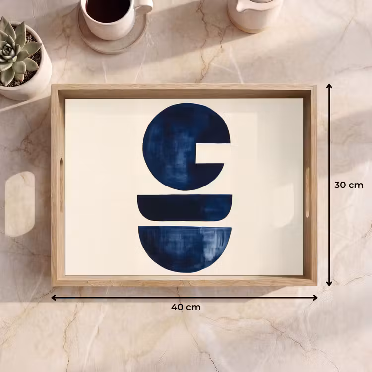 Vormen - Blauw - Abstract Dienblad Rechthoek middel -USP_Formaat