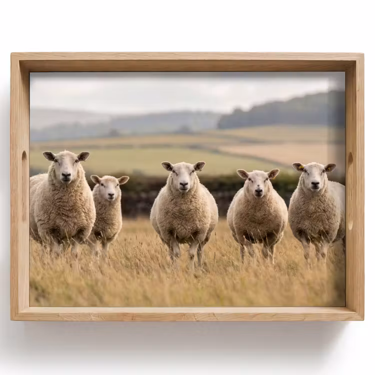 Schapen - Weidenlandschap - Heuvels Dienblad Rechthoek middel -z3d_shopping