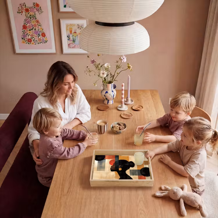 Zijaanzicht - Vrouw - Vormen Dienblad Rechthoek middel -sfeer4