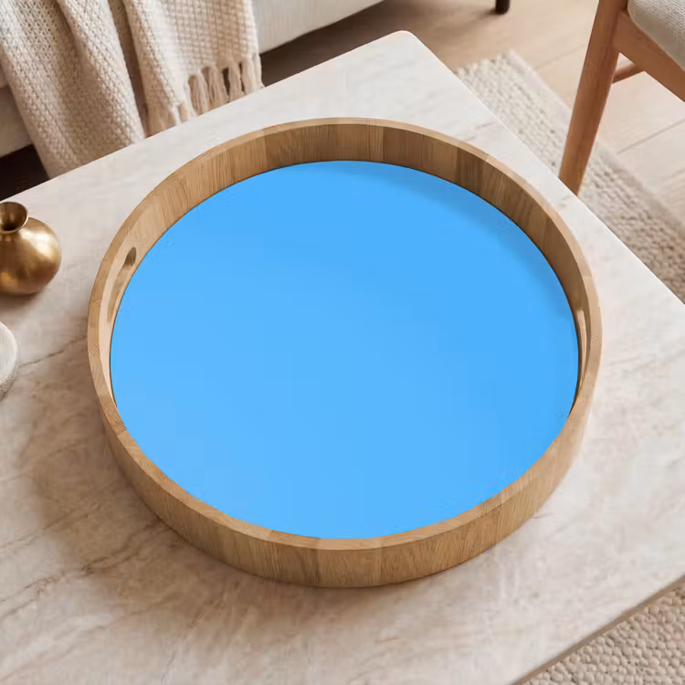 Sky - Blue - Blauw Dienblad Rond middel 914 -sfeer1