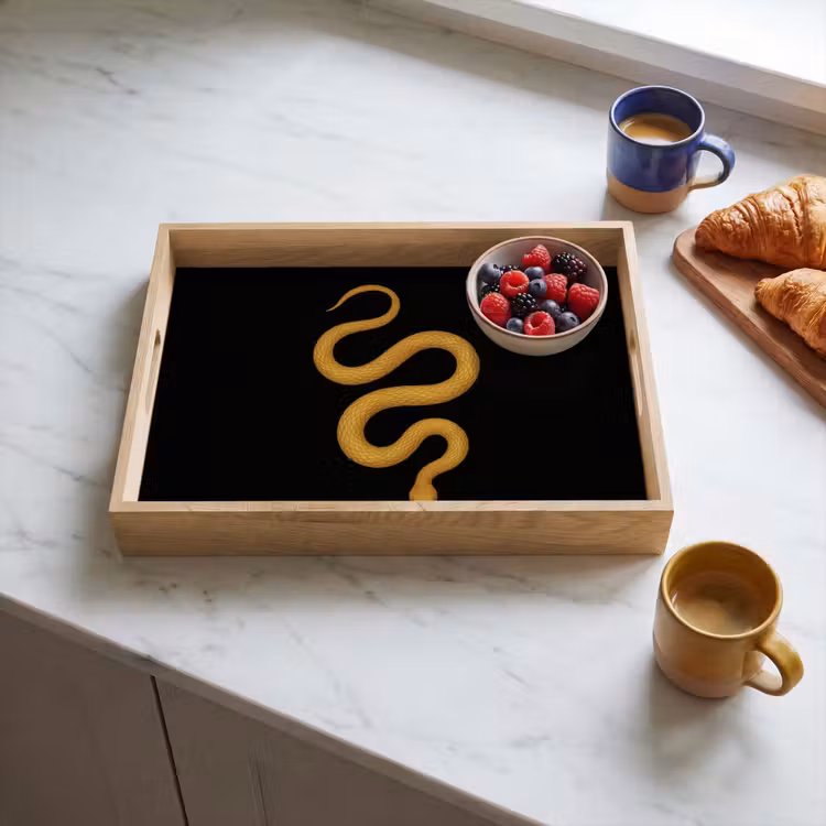 Slang - Minimalistisch - Goud Dienblad Rechthoek middel -sfeer2