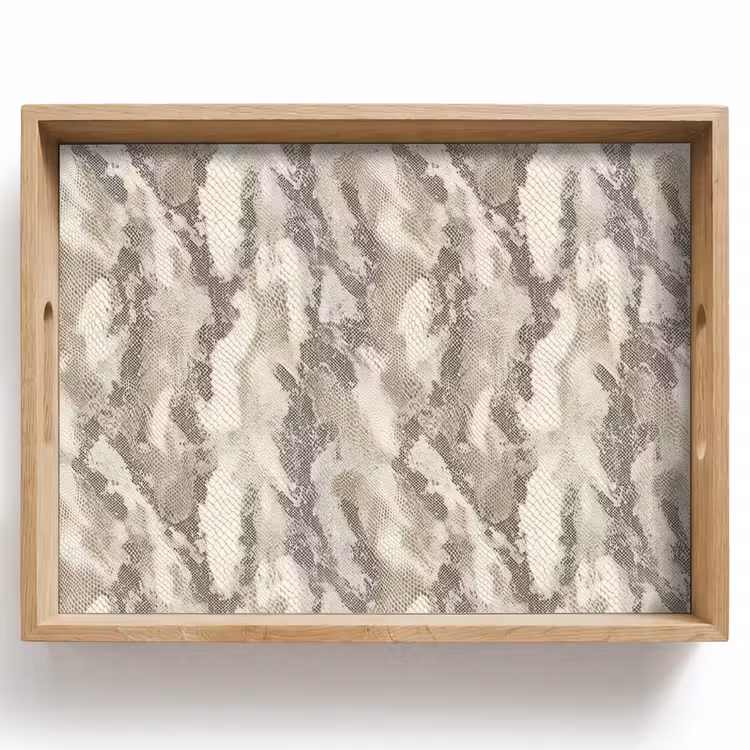 Slang - Patroon - Taupe Dienblad Rechthoek middel 911 -z3d_shopping