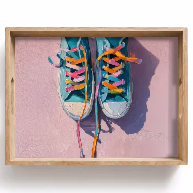Sneakers - Veters - Kleurrijk - Schaduw Dienblad Rechthoek middel -z3d_shopping