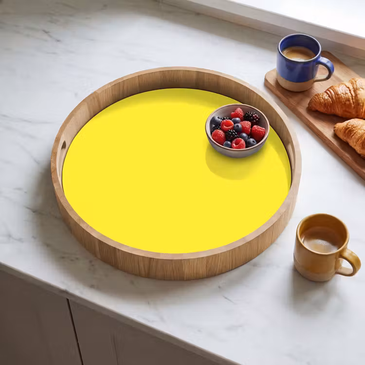 Soft - Custard - Geel Dienblad Rond middel 914 -sfeer2
