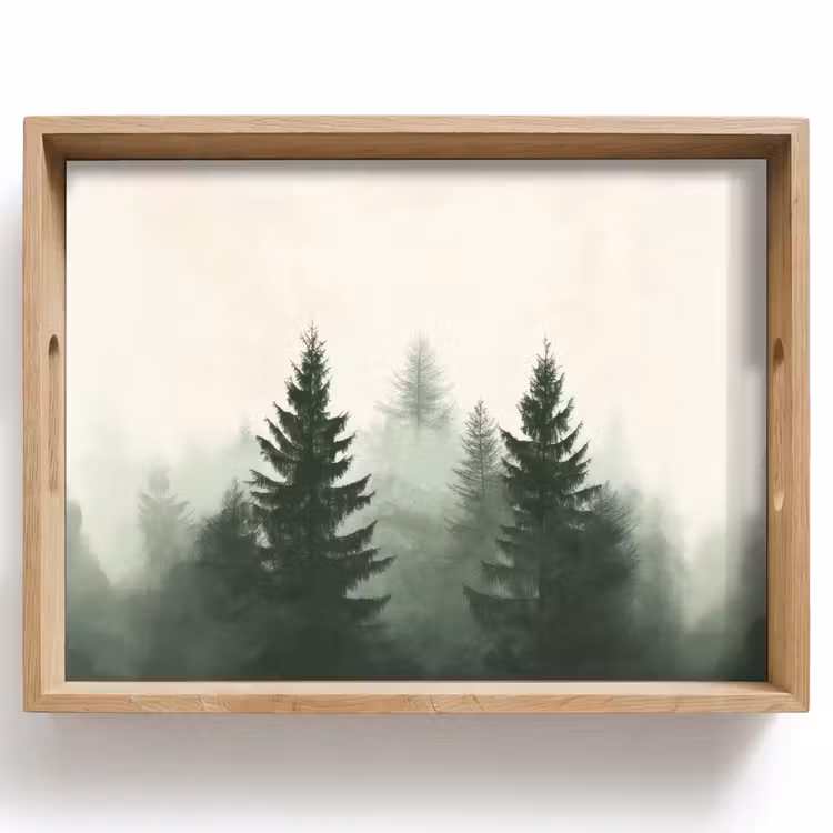 Sparren - Bomen - Groen - Beige Dienblad Rechthoek middel -z3d_shopping