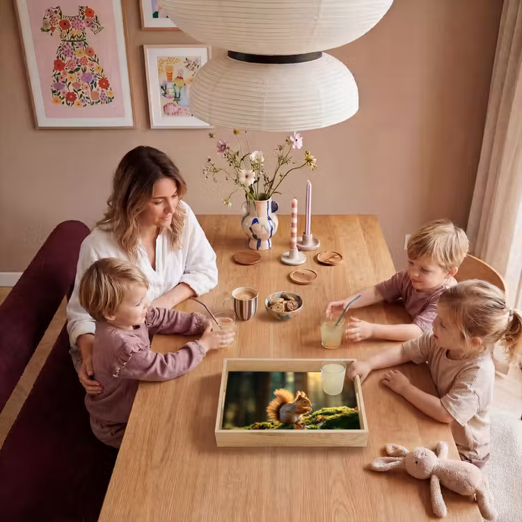Eekhoorn - Nootje - Gras Dienblad Rechthoek middel -sfeer4