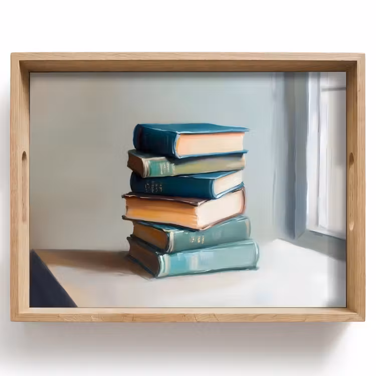 Stapel - Boeken - Groen - Daglicht Dienblad Rechthoek middel -z3d_shopping