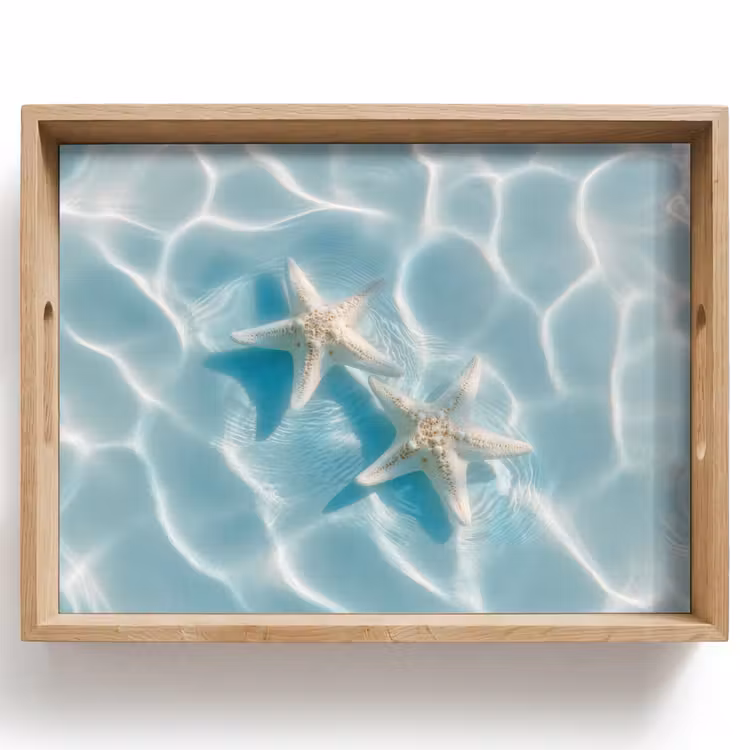 Zeesterren - Golvend water - Rustgevend Dienblad Rechthoek middel -z3d_shopping