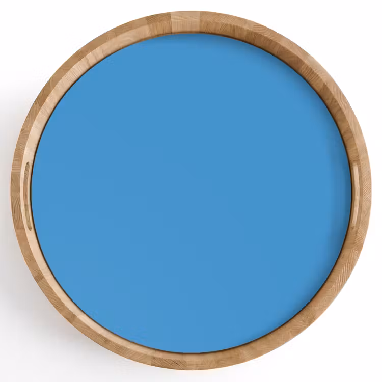 Steel - Blue - Blauw Dienblad Rond middel 914 -z3d_shopping