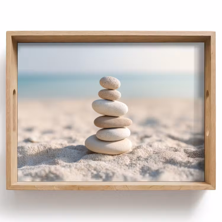 Stenen - Stapel - Zand - Zee Dienblad Rechthoek middel -z3d_shopping