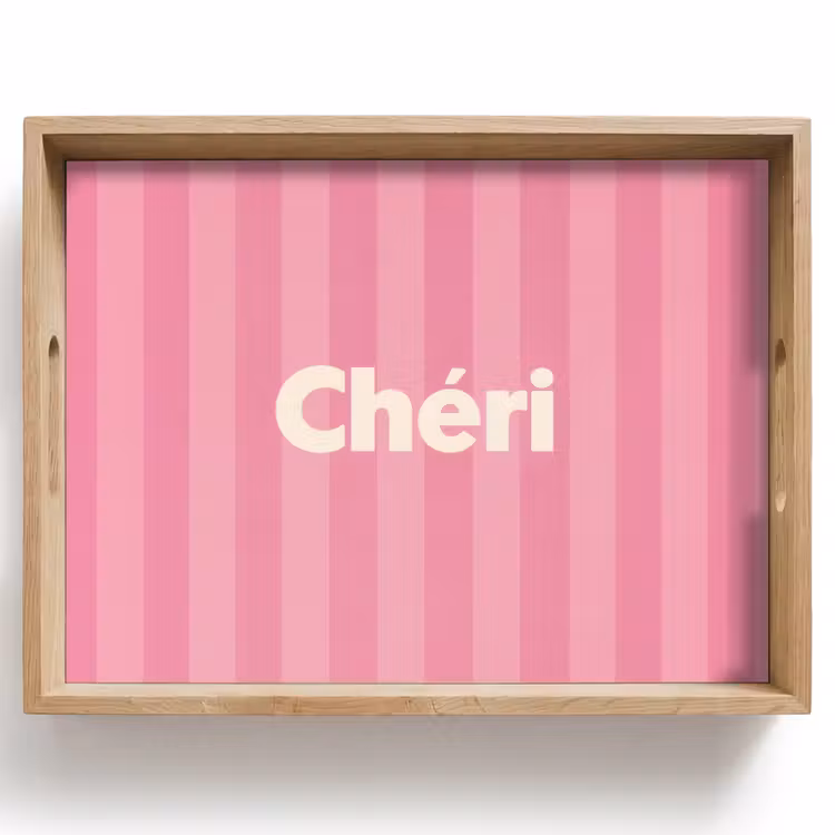 Gestreept - Roze - Chéri Dienblad Rechthoek middel -z3d_shopping