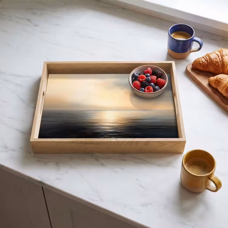 Zon - Horizon - Zee Dienblad Rechthoek middel -sfeer2