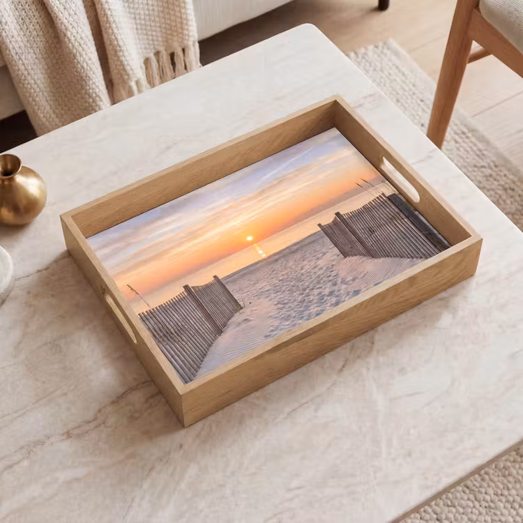 Zonsondergang - Strand - Zand Dienblad Rechthoek middel -sfeer1