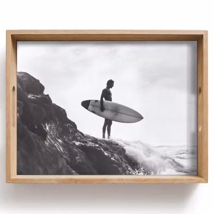Surfer - Rots - Oceaan - Golven Dienblad Rechthoek middel -z3d_shopping
