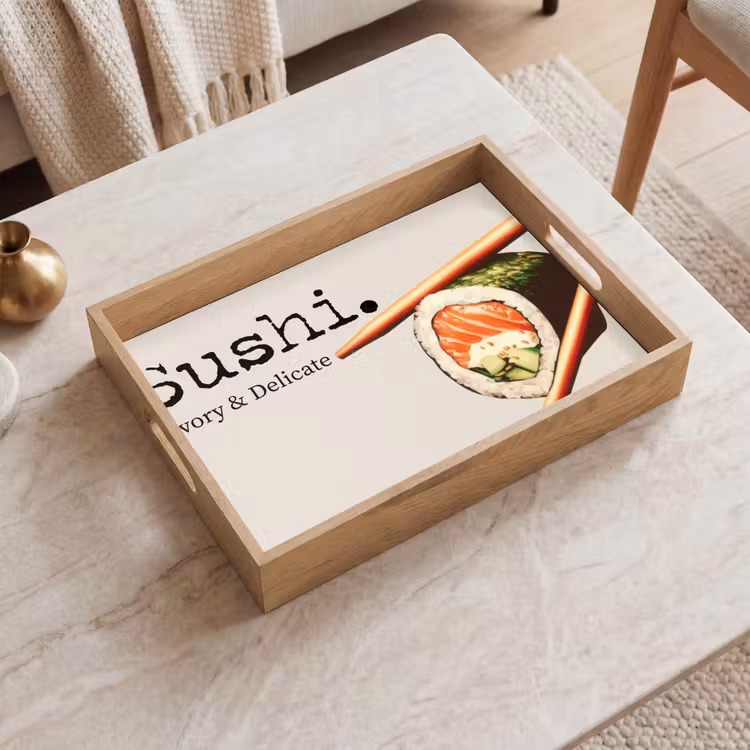 Sushi - Zalm - Rijst - Japans Dienblad Rechthoek middel -sfeer1