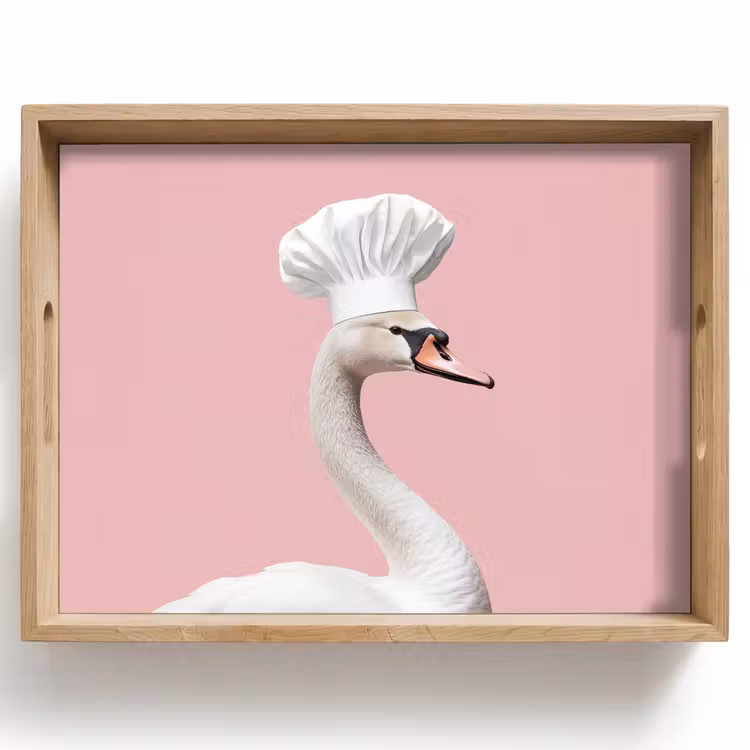 Zwaan - Koksmuts - Mooi - Klassiek Dienblad Rechthoek middel -z3d_shopping