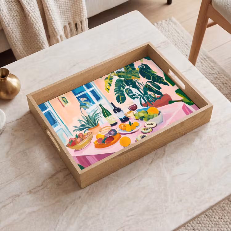 Tafel - Wijn - Fruit Dienblad Rechthoek middel -sfeer1