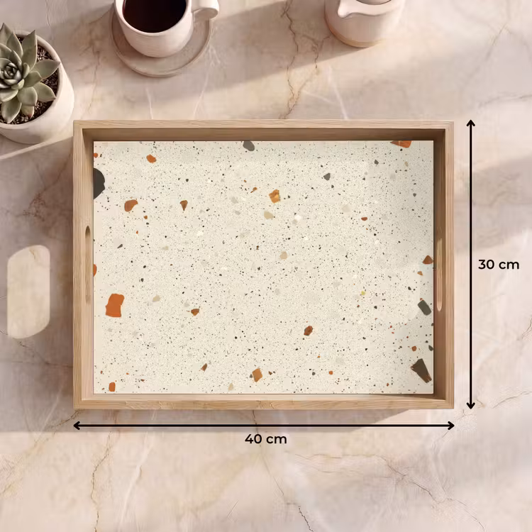 Terrazzo - Decoratie - Tegels - Patronen Dienblad Rechthoek middel -USP_Formaat