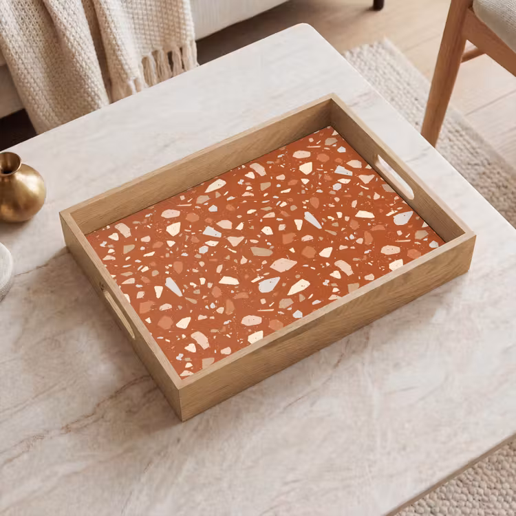 Terrazzo - Patroon - Klei Dienblad Rechthoek middel 911 -sfeer1