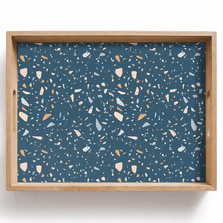 Terrazzo - Patroon - Kleurrijk - Diep blauw Dienblad Rechthoek middel 911 -z3d_shopping